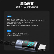 JOYROOM - 棱鏡系列數顯快充數據線 叉電線 USB-A to Type-C 66W 1.2米 - 黑色 (i1616BK)