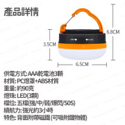 戶外LED露營帳篷燈 無線緊急燈 磁吸照明燈 可掛鉤式LED多功能燈 (電池款 - 電池需另購) -  (i1774)